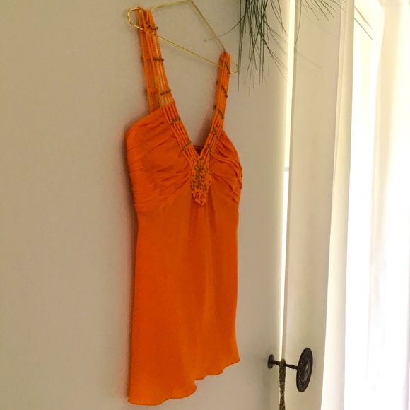 🧡Boston Proper Silk Wood Beaded Straps Women Top - Picture 4 of 10